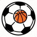 人人看球网站Logo - 一个足球和篮球结合的抽象图标